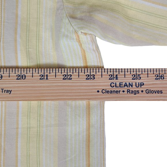 Tommy Bahama Shirt Mens Large Yellow Linen Short Sleeve Relax Tropical Camp - Picture 8 of 9